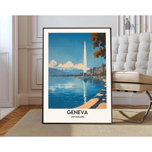 Geneva Switzerland Lake Geneva Poster Unframed Paper Print
