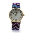 thumbnail image 1 of Geneva Tribal Pattern Weave Buckle Band Round Analog Wrist Watch Gold Blue, 1 of 4