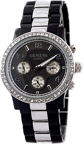 Geneva Women's Black Toned Watch 7
