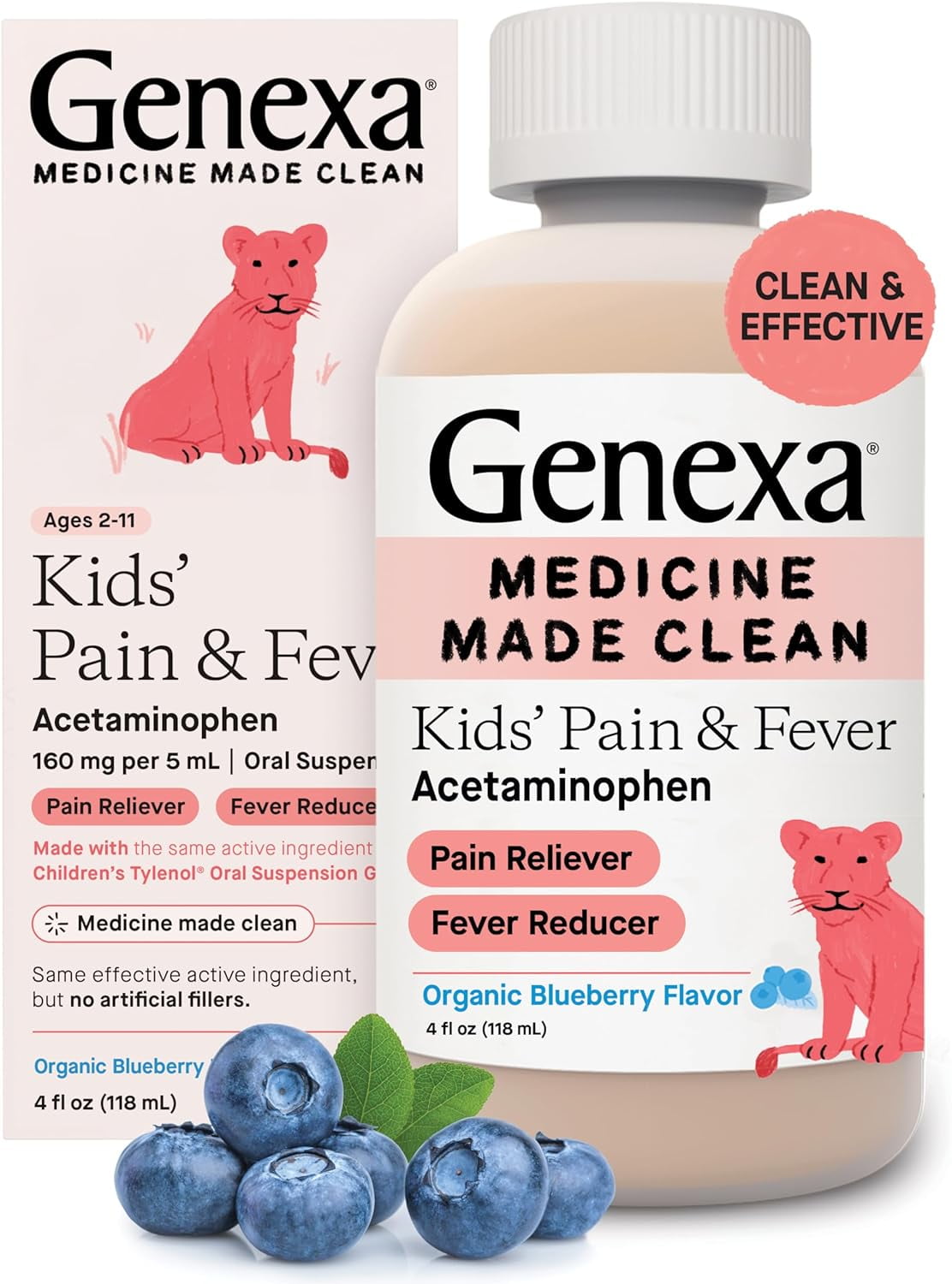 Genexa Children's Acetaminophen Pain and Fever Reducer 160 mg per 5mL