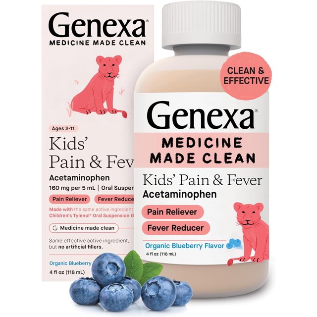 Genexa Children's Acetaminophen Pain and Fever Reducer 160 mg per 5mL Made with Delicious