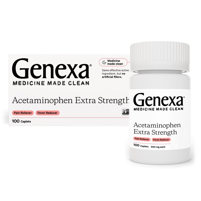 Genexa Extra Strength Acetaminophen Pain Relief & Fever Reducer Caplets
