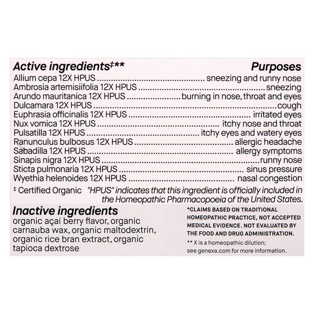 Genexa Homeopathic Allergy Medicine Certified Organic, Physician