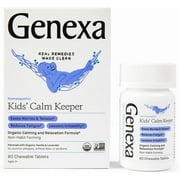 Genexa Kid's Calm Keeper Stress Relief for Kids | Reduces Fatigue & Eases Tension | Soothing Natural Vanilla & Lavender Flavor | Certified Vegan, Gluten Free, & Non-GMO | 60 Chewable Tablets