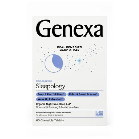Genexa Sleepology Homeopathic Sleep Aid Chewable Tablets, 60 Ct