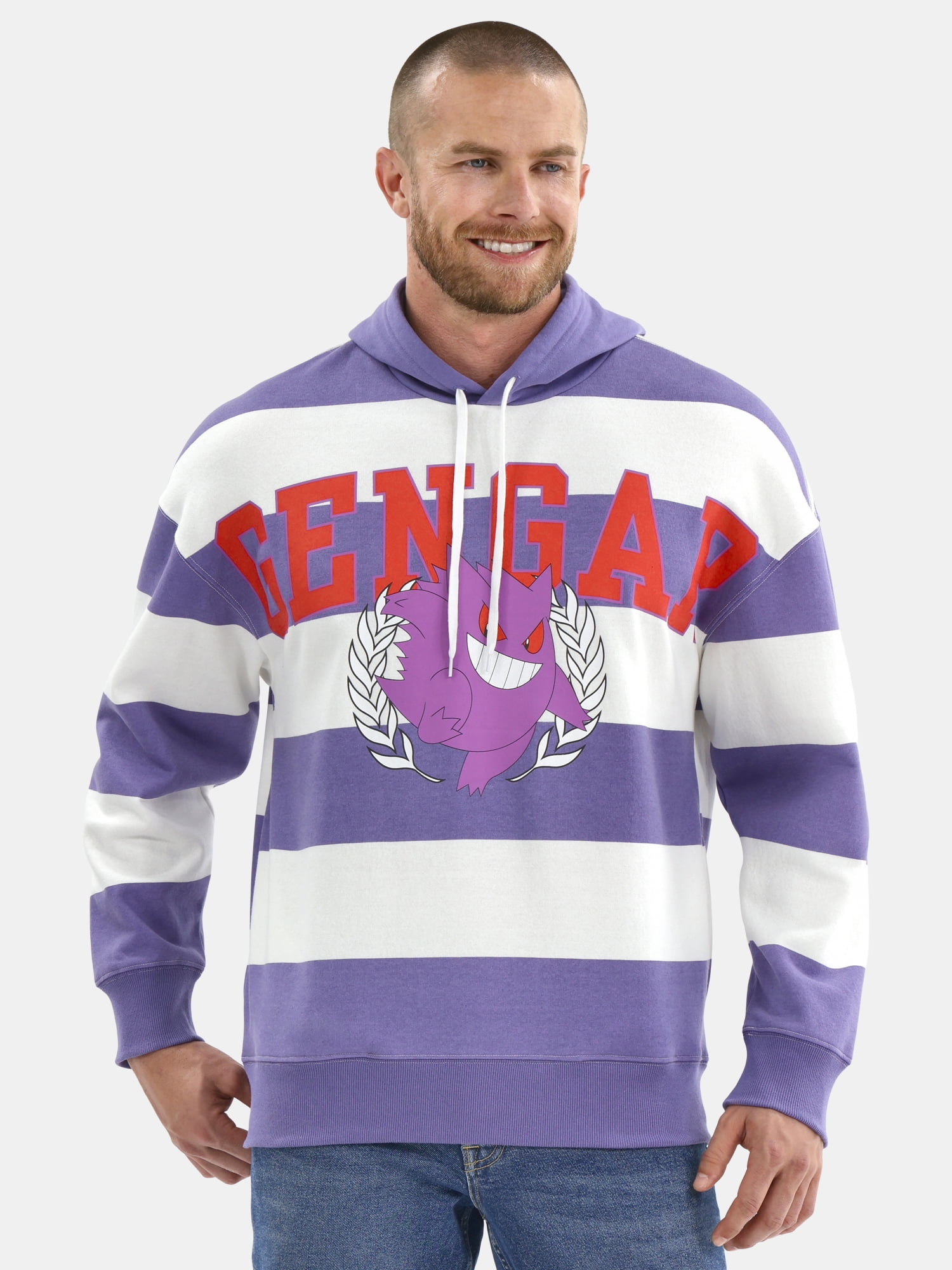 Pokemon Mens and Big Mens Gengar Athletics Fleece Hoodie, Sizes S