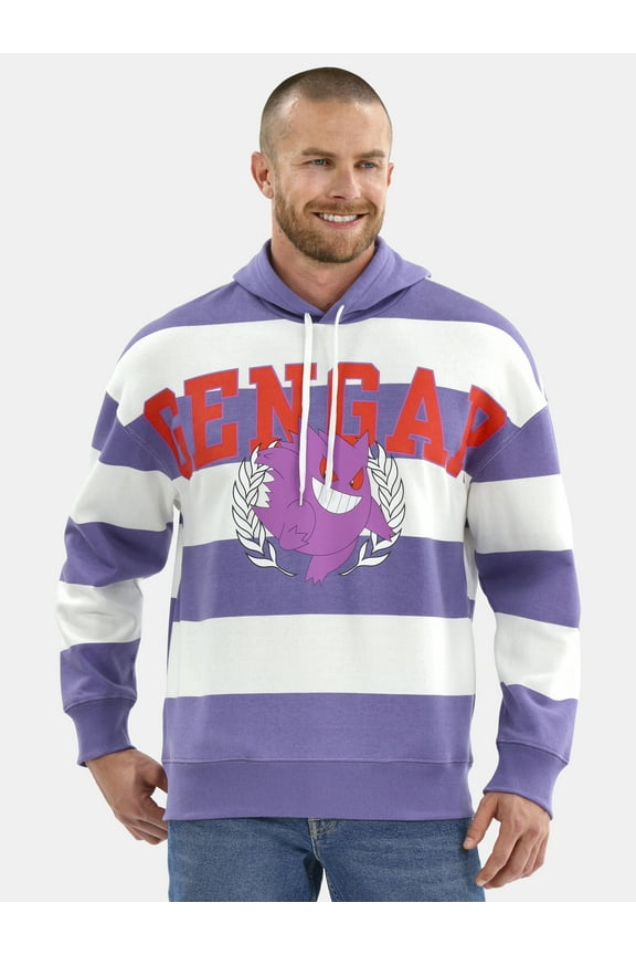 Pokemon Mens and Big Mens Gengar Athletics Fleece Hoodie, Sizes S-3XL