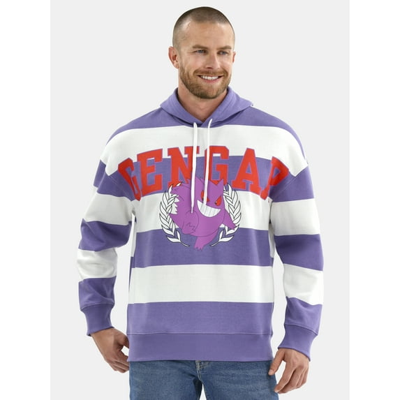Pokemon Mens and Big Mens Gengar Athletics Fleece Hoodie, Sizes S-3XL