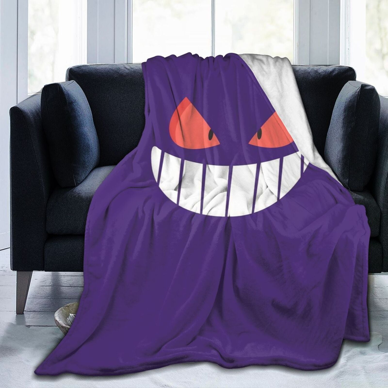 Gengar Blanket Ultra-Soft Flannel Plush Throw Super Fuzzy Warm ...