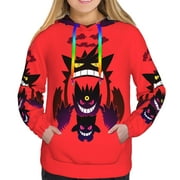 Gengar Cartoon Evolve Sweatshirt For Womens Fashion Hoodies Pullover Athletic Daily Hoody Hooded Clothing Gift Small
