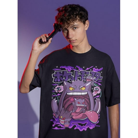 Gengar Funny T-shirt, Pokemon Manga Anime Game Shirt,White color,size 3XL