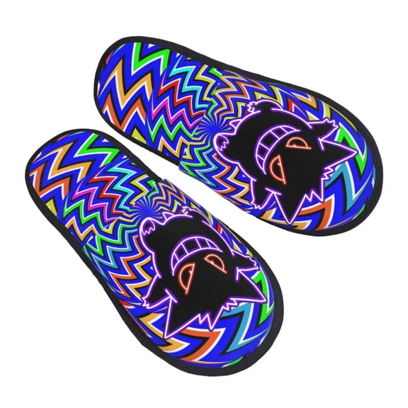 Gengar Furry Slippers For Men Women Fuzzy House Slippers Winter Anti-Slip Indoor And Outdoor Slip On Shoes Medium