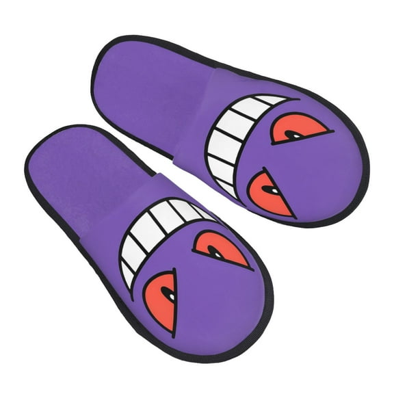 Gengar Furry Slippers For Men Women Fuzzy House Slippers Winter Anti-Slip Indoor And Outdoor Slip On Shoes Medium