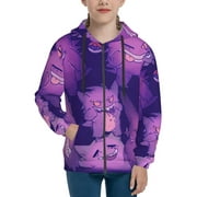 Gengar Game Teenager Hoodies Shirt Zipper Sweatshirts Hooded Hoody Clothes Coat For Boys Girls