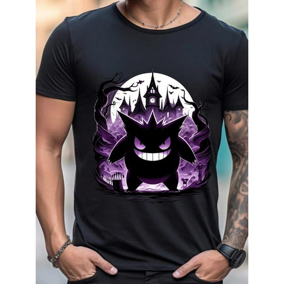 Gengar Ghost T-Shirt, Anime Manga Japan Shirt,Black color,size M