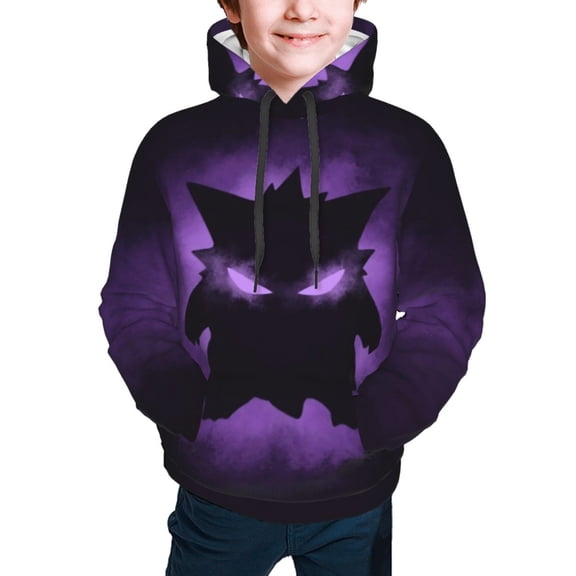 Gengar Kids' Hoodie 3d Print Sweatshirt Soft Pullover Hooded With Big Pockets For Boys Or Girls Large