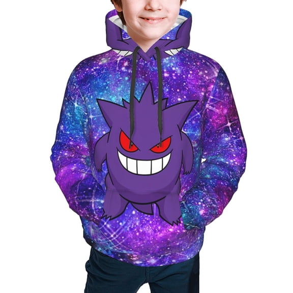 Gengar Kids' Hoodie 3d Print Sweatshirt Soft Pullover Hooded With Big Pockets For Boys Or Girls X-Large