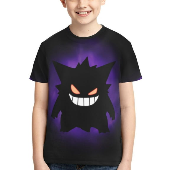 Gengar Kids T-Shirt 3d Printed Graphic T-Shirts Boys And Girls Short Sleeve Shirts For Youth Kids Small