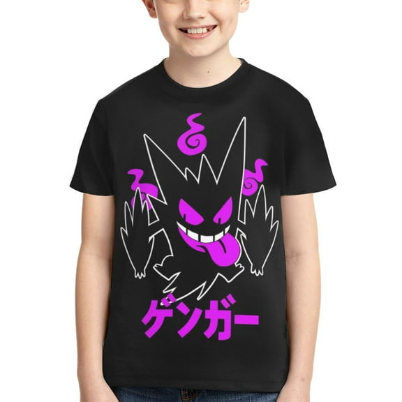 Gengar Kids T-Shirt 3d Printed Graphic T-Shirts Boys And Girls Short Sleeve Shirts For Youth Kids Small