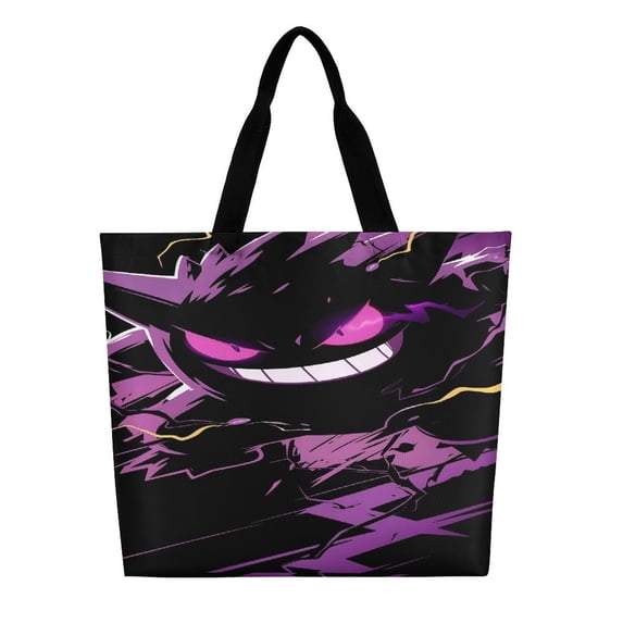 Gengar Shoulder Shopping Bag Large Reusable Shopping Bags Portable Storage Handbag for Women Gift 40x40x16cm