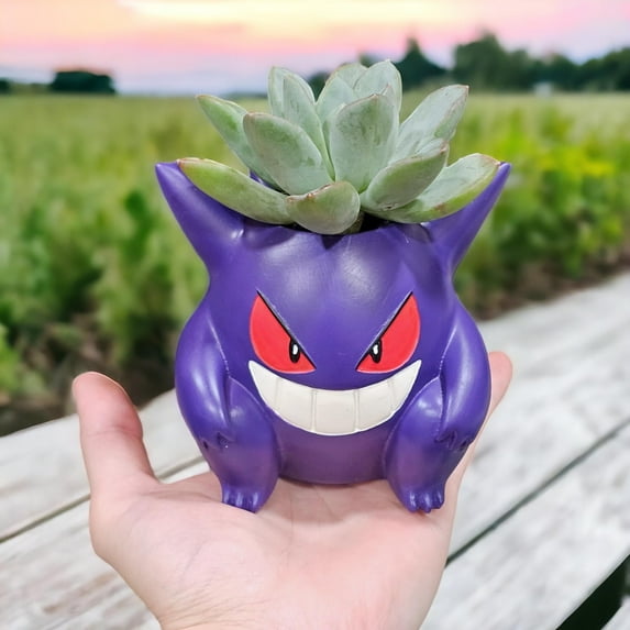 Gengar Planter Pot – 5 Inch | Fun Pokemon Succulent Pot with Drainage Hole