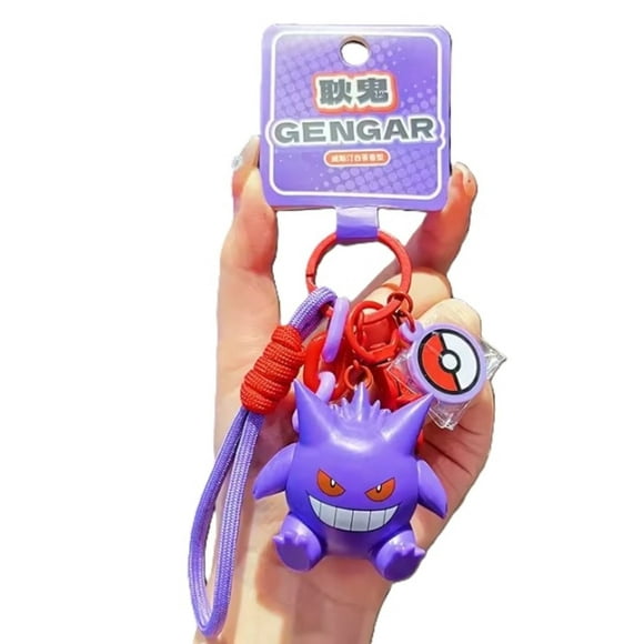 Gengar Pokémon Aroma Keychain – 3D Fragrance Pendant Figure with Eco-Friendly Strap & Poké Ball Charm, 1 count, Gengar
