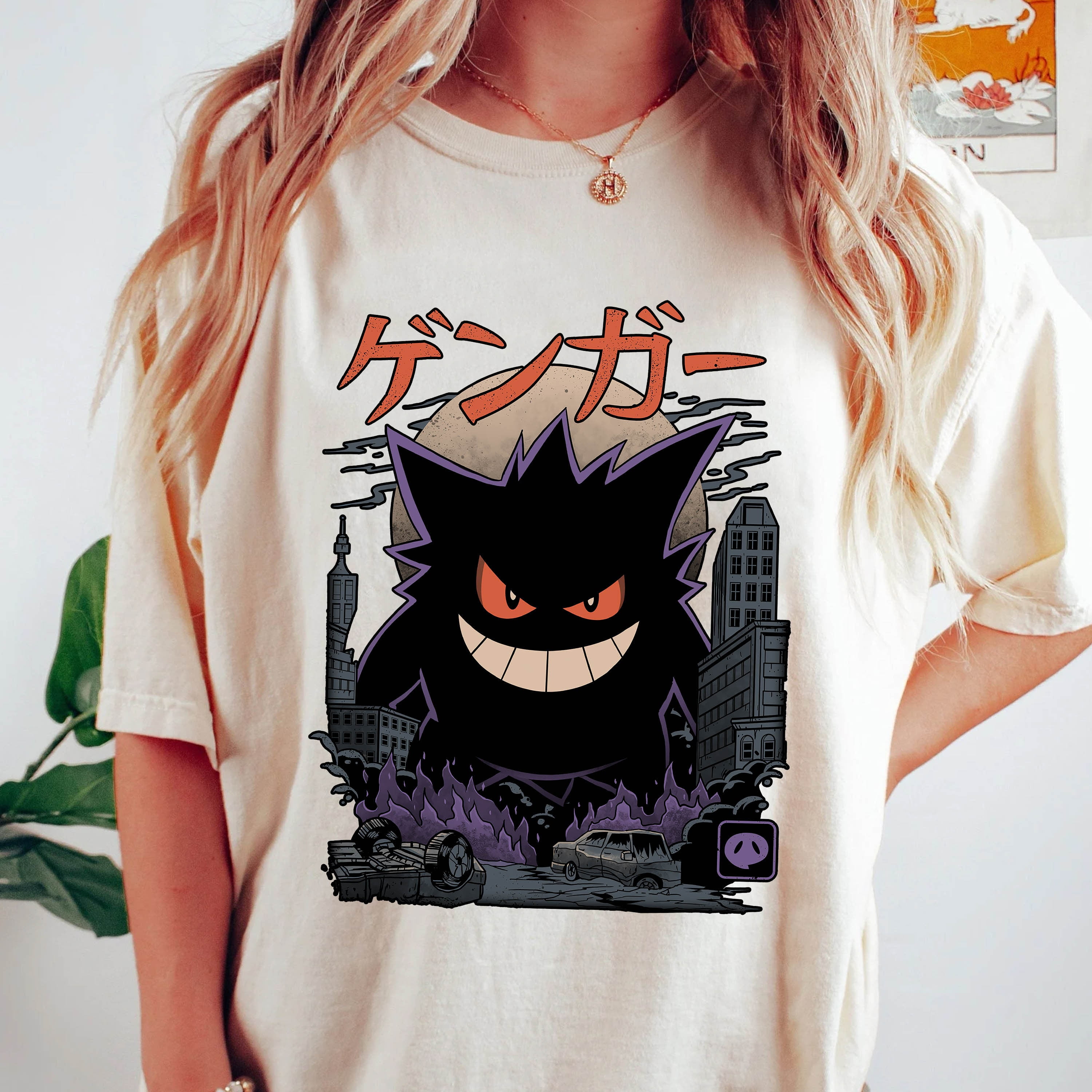 Gengar Pokemon Vintage Shirt, Unisex Tshirt Size L New|Funny Birthday