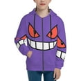 thumbnail image 1 of Gengar Teens Boys Girls Zip Up Hoodies 3d Print Long Sleeve Hooded Sweatshirt Jacket With Pocket Small, 1 of 8