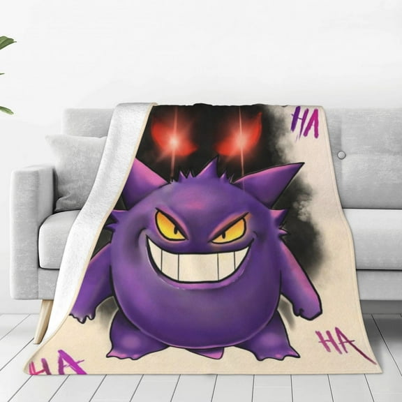 Gengar Throw Blanket Cozy Anti-pilling flannel Bedding Gifts for Men, Women teen Adults Decor for Couch, Sofa, Bed 40x30