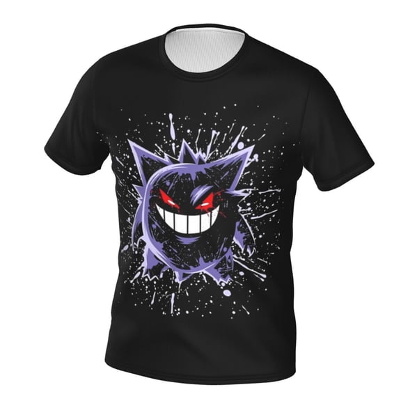 Gengar Unisex 3d Pattern Printed Short Sleeve T-Shirts Casual Graphics Tees For Men Women Teen Large