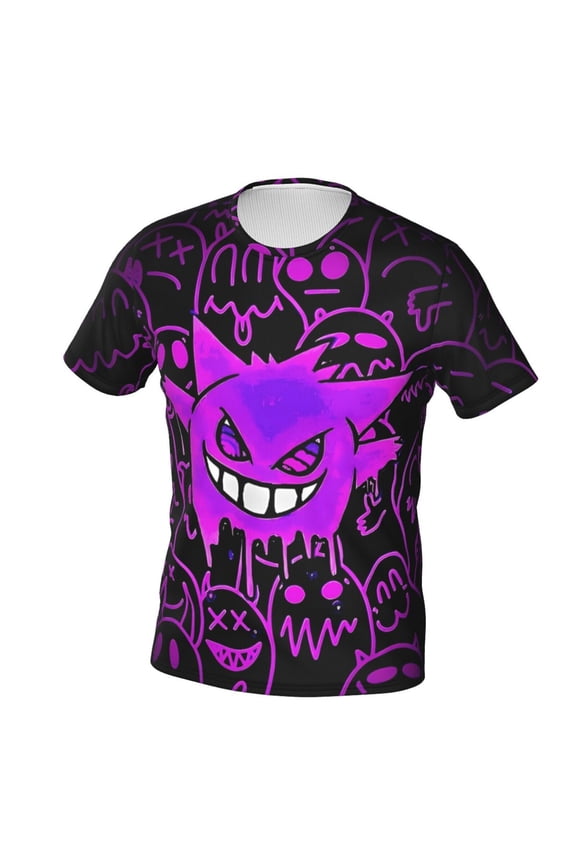 Gengar Unisex 3d Pattern Printed Short Sleeve T-Shirts Casual Graphics Tees For Men Women Teen Small