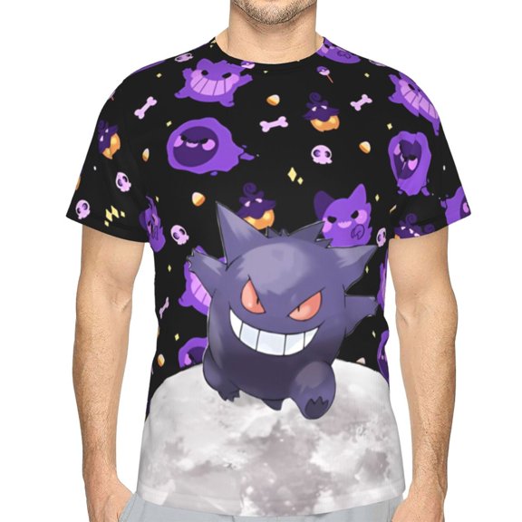 Gengar Unisex 3d Pattern Printed Short Sleeve T-Shirts Casual Graphics Tees For Men Women Teen Small