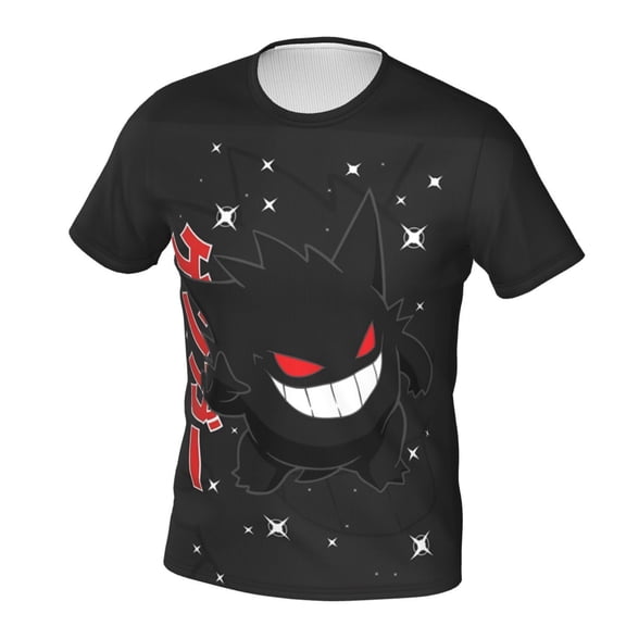 Gengar Unisex 3d Pattern Printed Short Sleeve T-Shirts Casual Graphics Tees For Men Women Teen X-Large