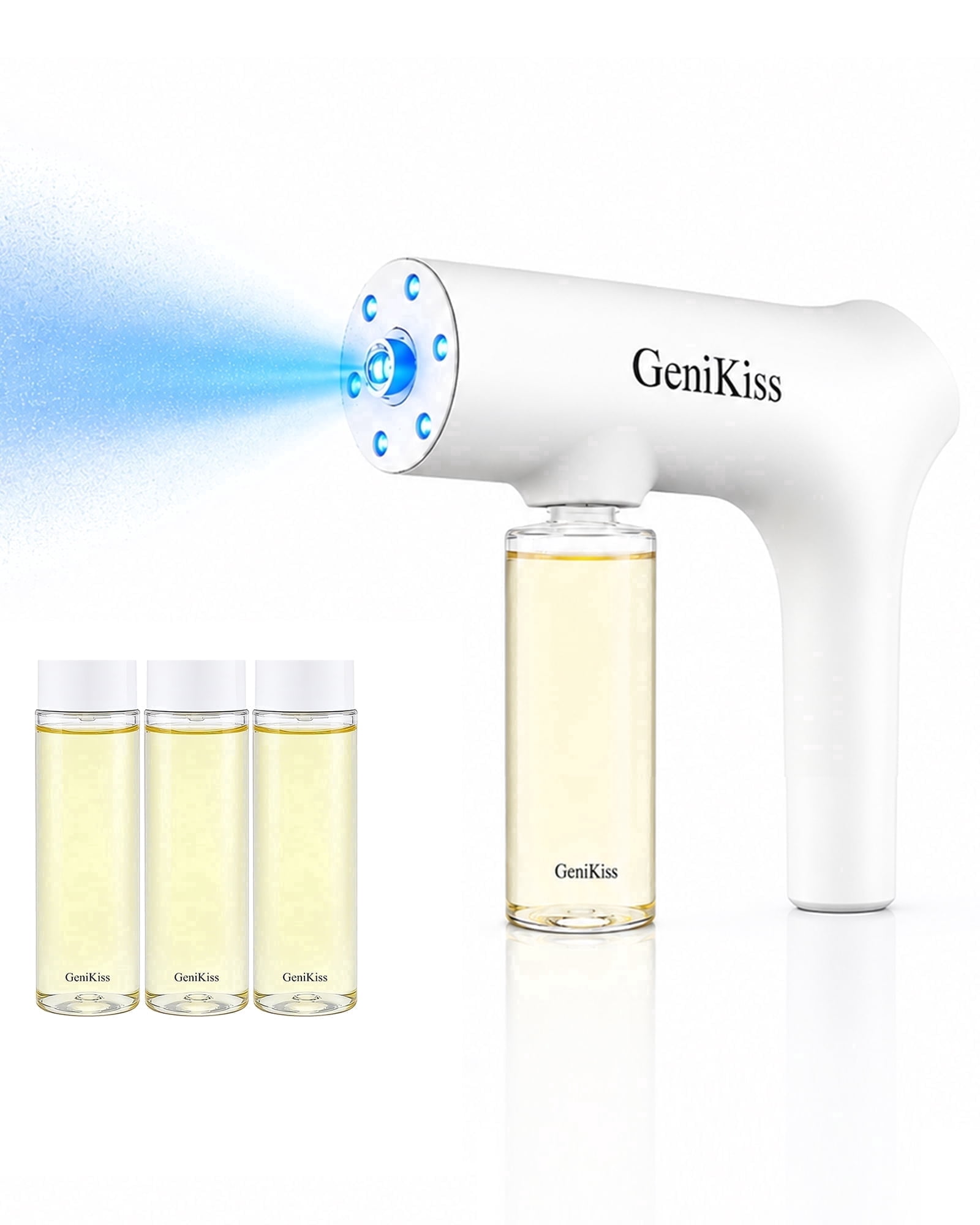 GeniKiss Pet Odor Eliminator Spray, Nano Blue Light Bio-Enzyme Formula for Dog & Cat Urine, Litter Box, Carpet & Home Odors