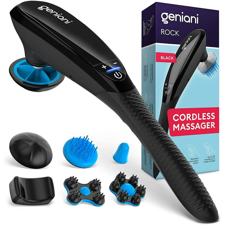 Geniani Deep Tissue Massager for Back, Body, Shoulders, Neck and Sore Muscles - Cordless Electric Handheld Massager Full Body Pain Relief - Percussion
