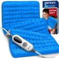 thumbnail image 1 of Geniani XL Double-Sided Electric Heating Pad for Back Pain & Cramps Relief – Heat Pad with 6 Heat Settings, Auto Shut Off, Ultra-Soft Machine Washable Fabric for Everyday Comfort (12"×24", Blue), 1 of 9