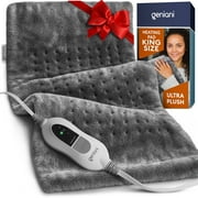 GENIANI Heating Pad for Neck and Shoulders Pain Relief, FSA/HSA, 6 Heat Options, Auto Shut Off, Machine Washable - Heating Pad for Neck and Shoulders XXL Gray