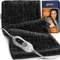 thumbnail image 1 of Geniani XL Heating Pad for Back & Cramps Relief – Heat Pad for Neck, Shoulders & Muscle Comfort with Auto Shut Off, Ultra-Soft Machine Washable Fabric (12"×24", Black), 1 of 10