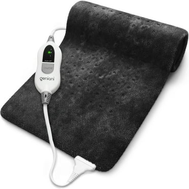 Geniani XL Heating Pad for Back Pain & Cramps Relief - Heat Pad for Neck, Shoulders, and Muscle Pain with Auto Shut off (12"×24", Black)