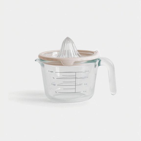 Genicook 2-in-1 Glass Citrus Juicer & Precision Measuring Cup