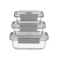 thumbnail image 1 of Genicook GENI-FRESH Vacuum Sealable Glass Container and Manual Pump, Set of 3, Grey, Kitchen Accessories, 1 of 10