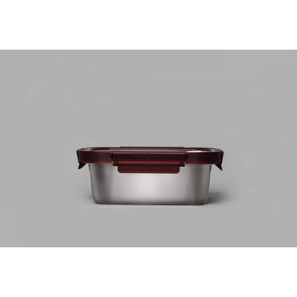 Genicook Square Microwave-Safe Stainless Steel Container (600, 1450 ML)