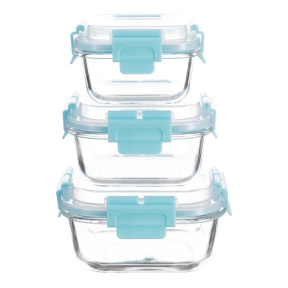 Genicook HI-TOP Lids With Pro Grade Removable Lockdown Levers (Square 3 container set)
