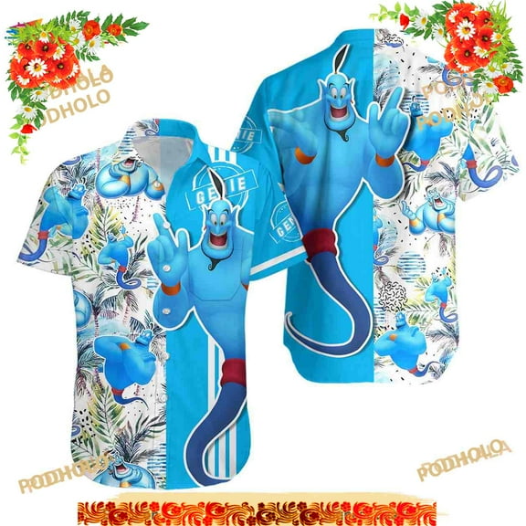 Genie Aladdin Floral Hawaiian Shirt