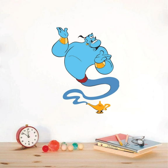 Genie Carpet Aladdin Cartoon Character Wall Art Decal Vinyl Sticker Girls Boys Room Bedroom Nursery Kindergarten House Fun Home Decor Stickers Wall Art Removable Vinyl Mural 40x20 inch