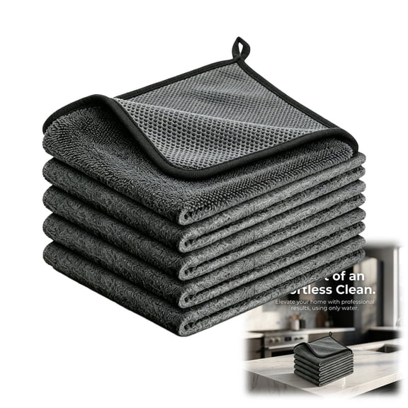 Genie Cloth Magic Cleaning Cloth – Thickened Microfiber Towel, Lint-Free Streak-Free Wipes for Kitchen Glass Car, Water Only(11.8"L x 11.8"W)