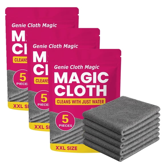 Genie Cloth Magic Cleaning Cloth, Thickened Microfiber Towels for Glass, Windows, Kitchen, Stainless Steel, Cars & Screens, Streak-Free Reusable Cloth