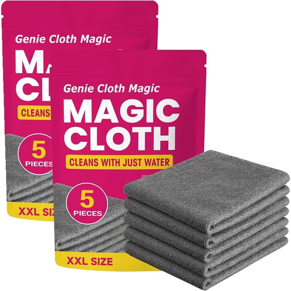 Genie Cloth Magic Clot, Thickened Microfiber Cleaning Cloths, Reuseable Multipurpose Absorbent Towels, for Windows, Glass, Kitchen