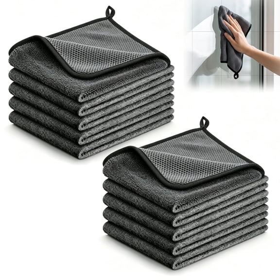 Genie Cloth Magic Cloth, Genie Magic Cleaning Cloth 5-Pack, Reusable, Suitable for Kitchens, Glass, and Car Windows. (1Bag)