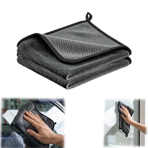 Genie Cloth Magic Cloth, Reusable Thickened Lint Free Wipes for Kitchen Glass Car Windows（11.81" × 15.75"）（2PCS）